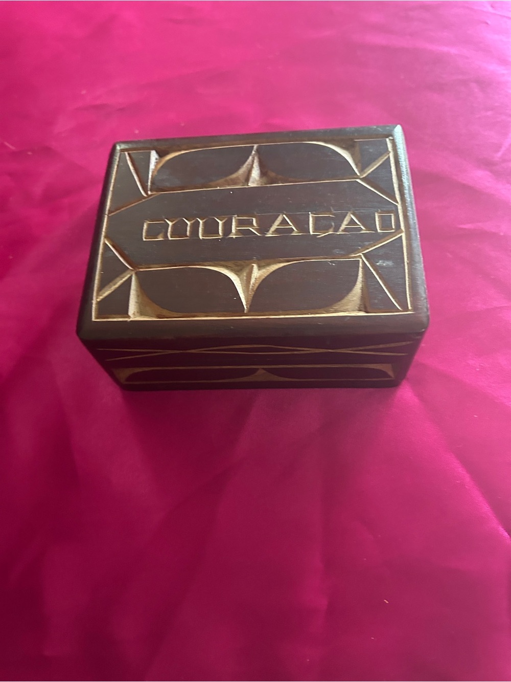 Vintage Wooden Carved Trinket Box